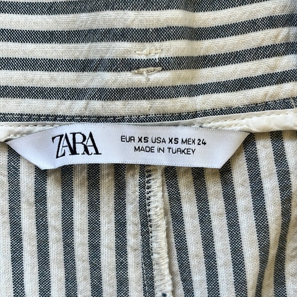 ZARA Seersucker Cropped Balloon Pants Size XS - Picture 4 of 15